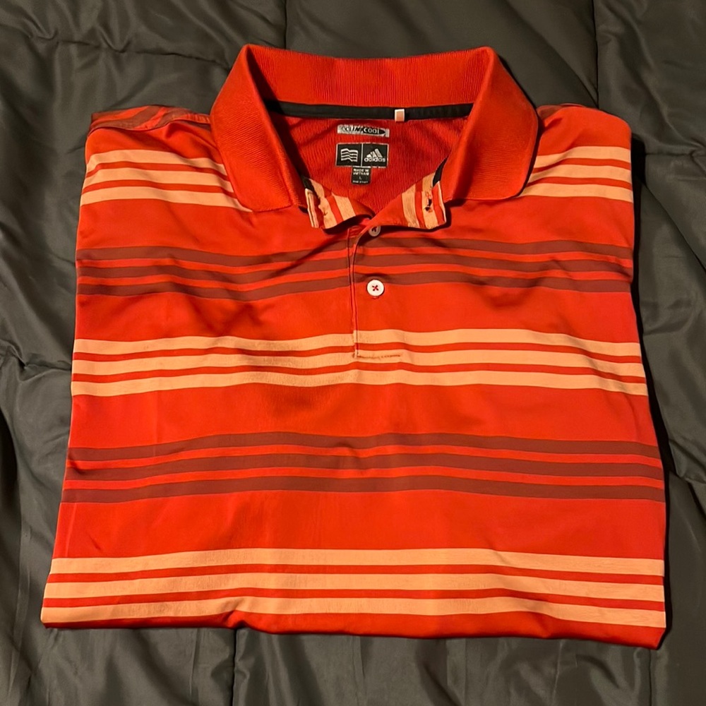 Adidas red golf polo, Size large.